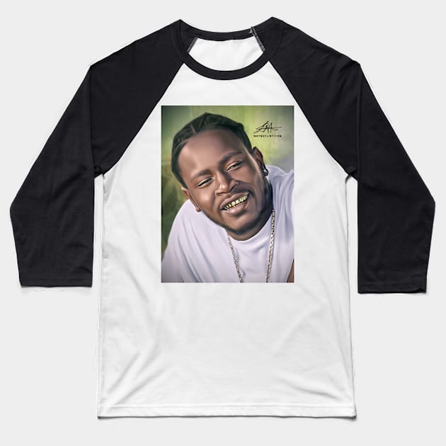 Trick Daddy Digital Painting Baseball T-Shirt by wayneflint